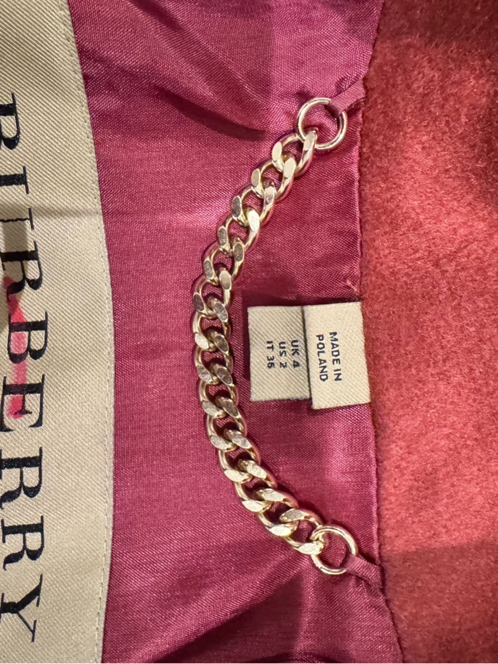 Burberry Brick-Red Cashmere Trench Coat with Belt - Picture 4 of 6